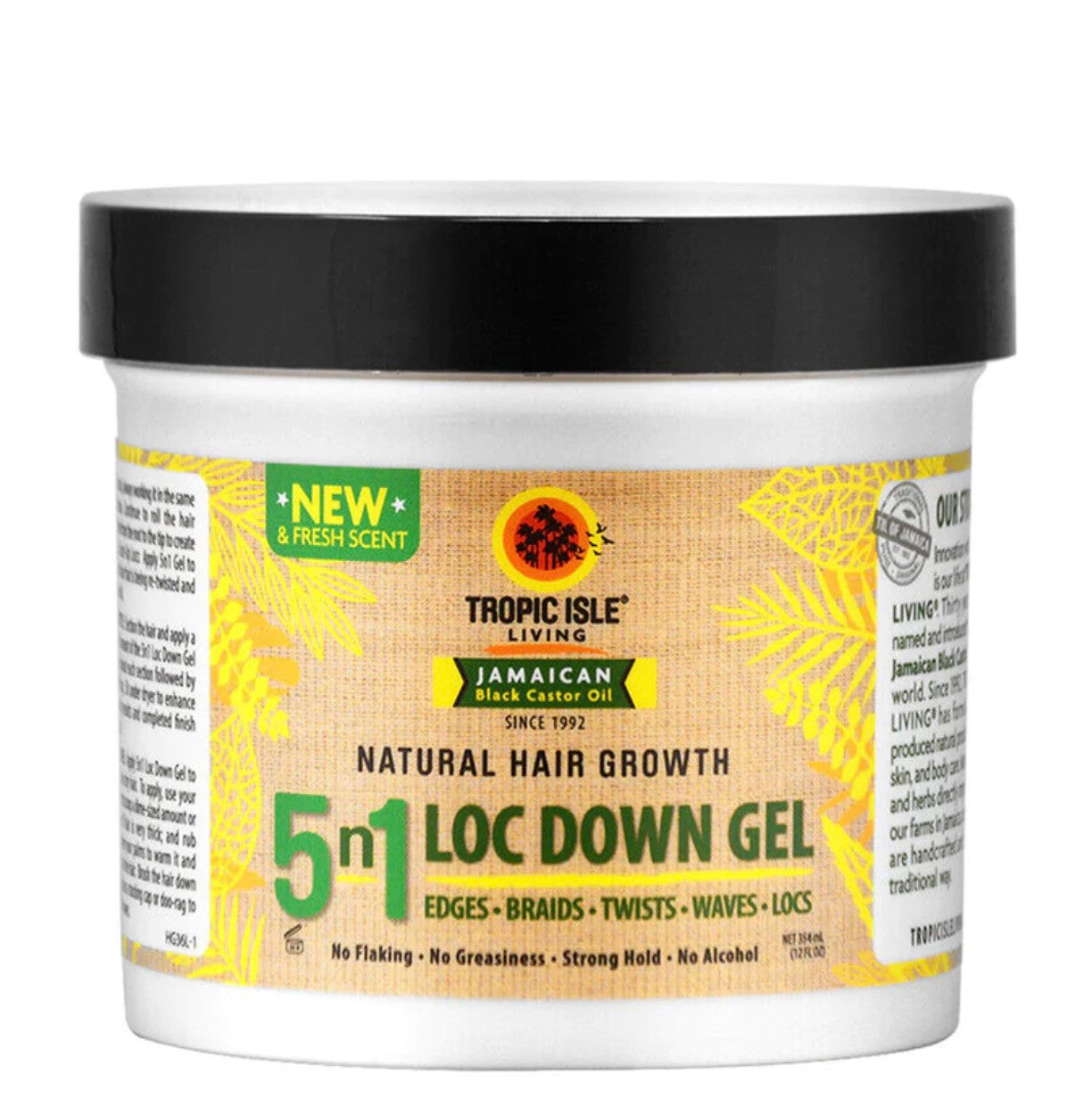 Tropic Isle Living Jamaican Black Castor Oil 5 in 1 Loc Down Gel (12 oz)