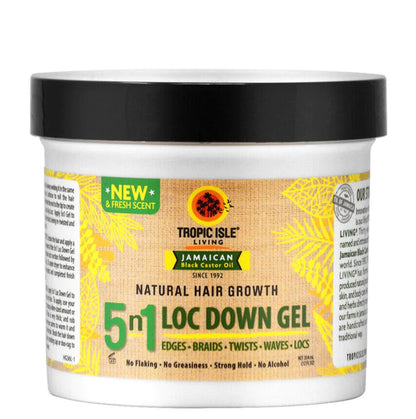 Tropic Isle Living Jamaican Black Castor Oil 5 in 1 Loc Down Gel (12 oz)