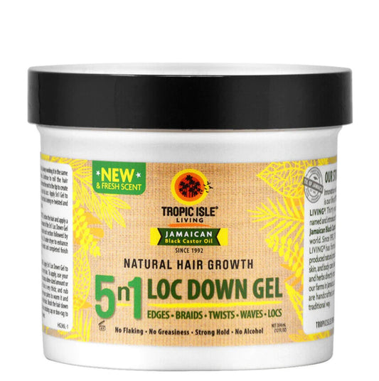 Tropic Isle Living Jamaican Black Castor Oil 5 in 1 Loc Down Gel (12 oz)