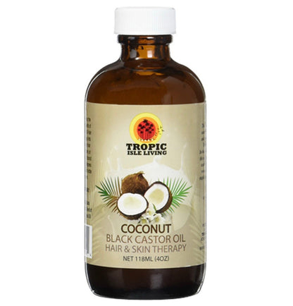 Tropic Isle Living Coconut Black Castor Oil For Hair And Skin Therapy (4 oz)