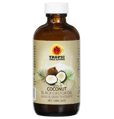 Tropic Isle Living Coconut Black Castor Oil For Hair And Skin Therapy (4 oz)