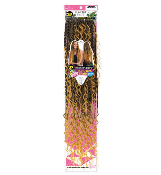 Mayde Beauty Synthetic Crochet Braids - 3X Modern Soft Boho Box 26"