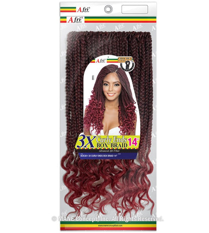 MANE CONCEPT Synthetic Afri-Naptural Braids – 3X Curly Ends Box Braid (14"-18")