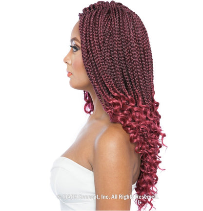 MANE CONCEPT Synthetic Afri-Naptural Braids – 3X Curly Ends Box Braid (14"-18")