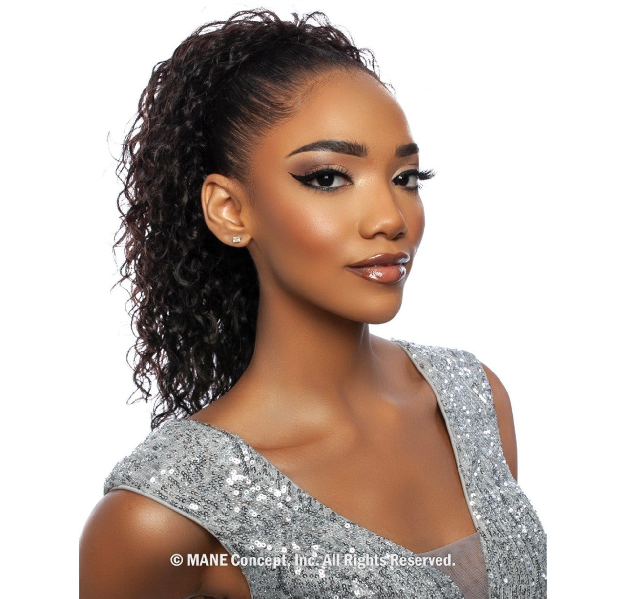 MANE CONCEPT Pristine 100% Human Hair - SPANISH WAVE DRAWSTRING PONYTAIL (12"- 16")