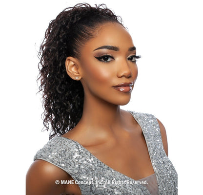 MANE CONCEPT Pristine 100% Human Hair - SPANISH WAVE DRAWSTRING PONYTAIL (12"- 16")