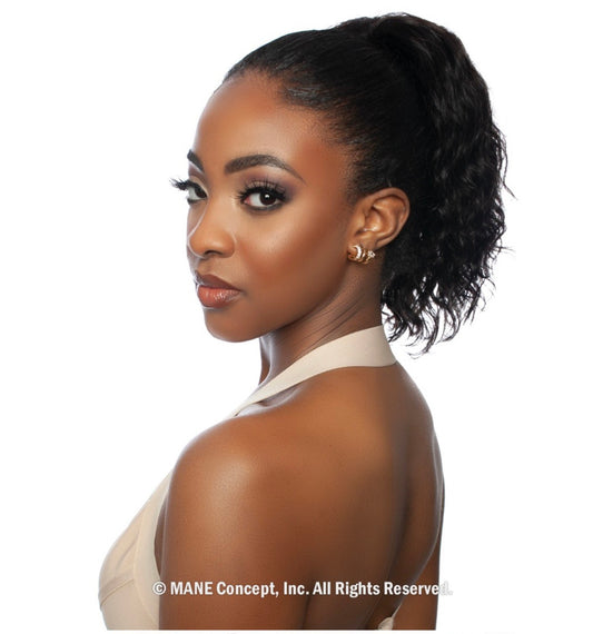 MANE CONCEPT Pristine 100% Human Hair - DEEP WAVE DRAWSTRING PONYTAIL 12"