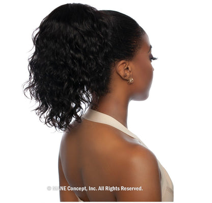 MANE CONCEPT Pristine 100% Human Hair - DEEP WAVE DRAWSTRING PONYTAIL 12"