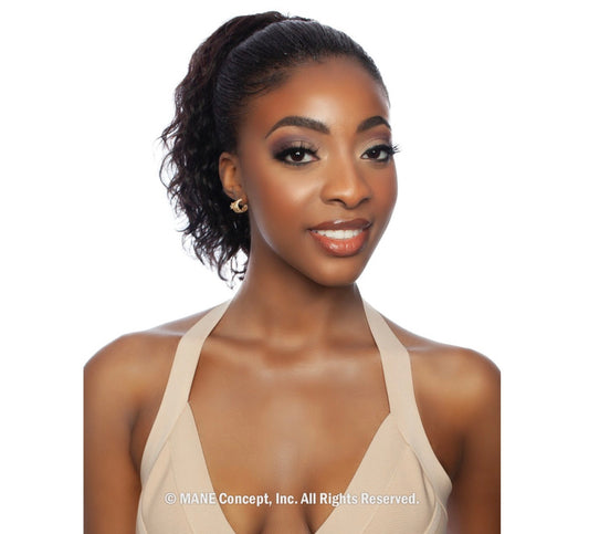 MANE CONCEPT Pristine 100% Human Hair - DEEP WAVE DRAWSTRING PONYTAIL 12"