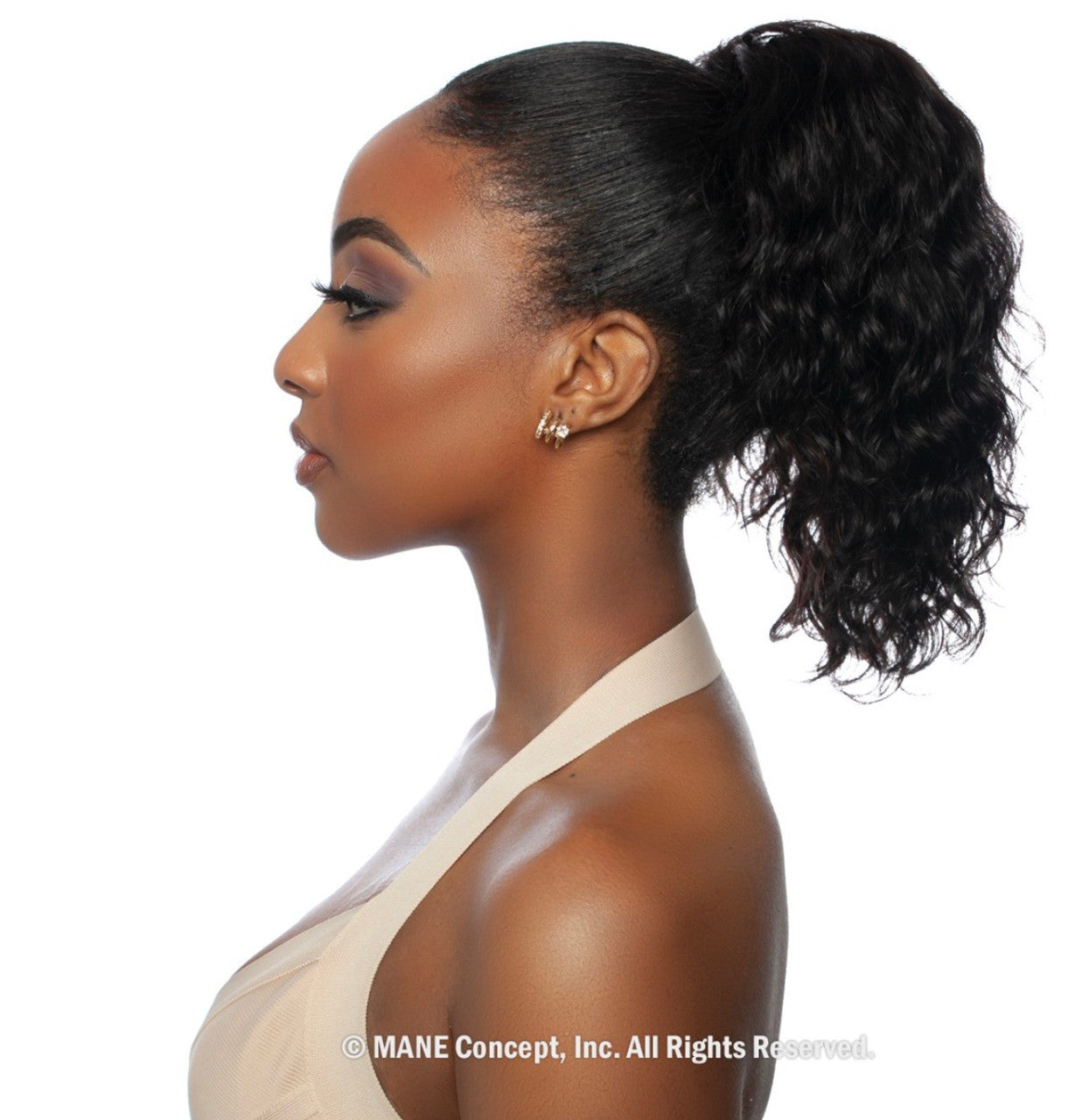 MANE CONCEPT Pristine 100% Human Hair - DEEP WAVE DRAWSTRING PONYTAIL 12"