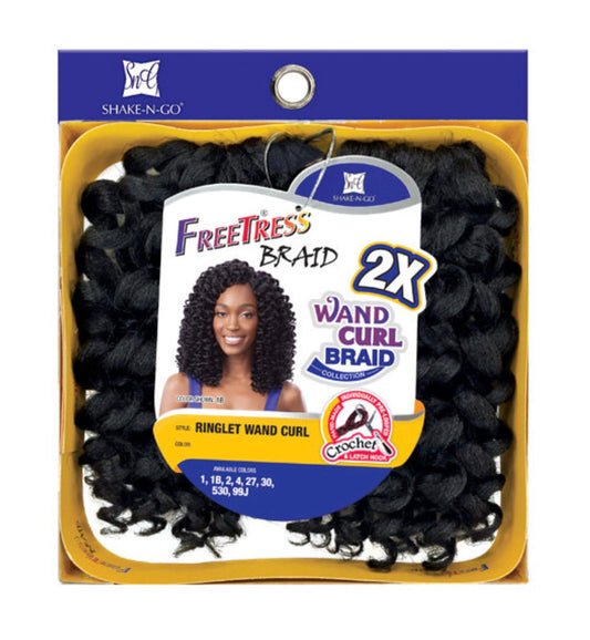 SHAKE N GO FreeTress Synthetic Hair Crochet Braids - RINGLET WAND CURL