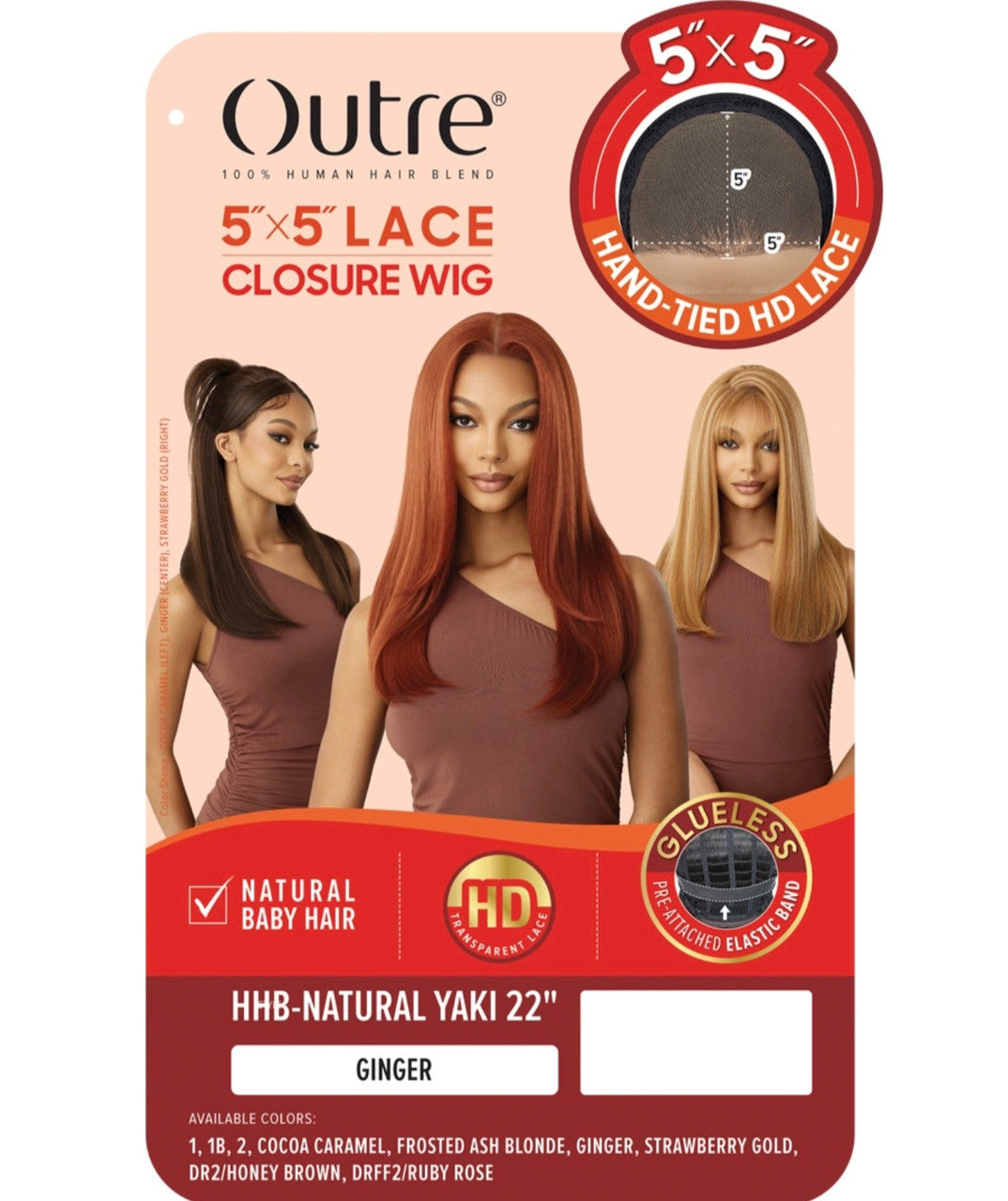 OUTRE Synthetic 5x5 Lace Closure Wig - HHB-NATURAL YAKI 22"