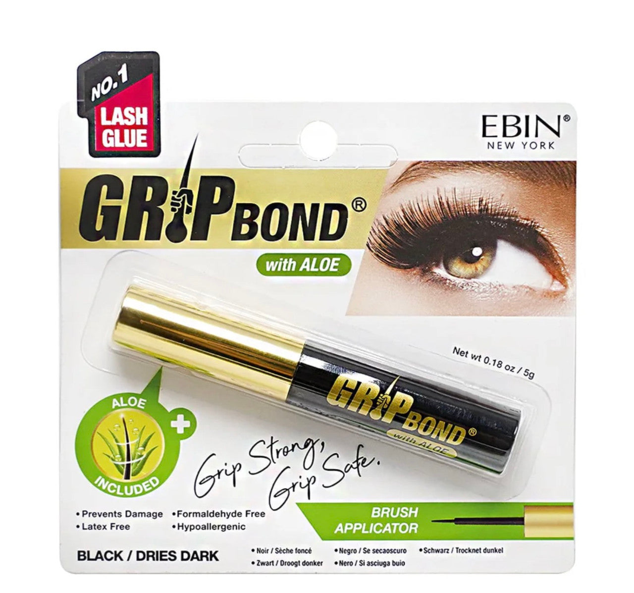 Ebin New York Grip Bond Eyelash Adhesive with Aloe