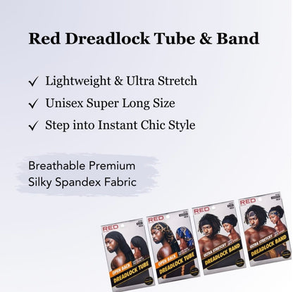 RED Ultra Stretchy Dreadlock Band