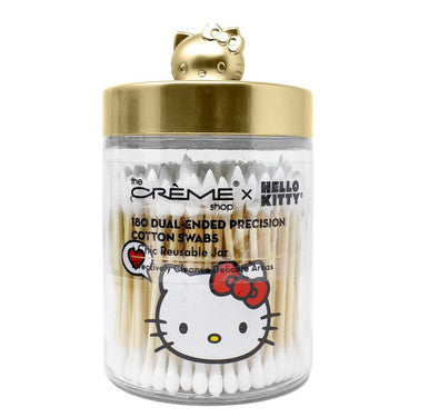 THE CREME SHOP Chic Reusable Jar with Cotton Swabs - Matte Gold