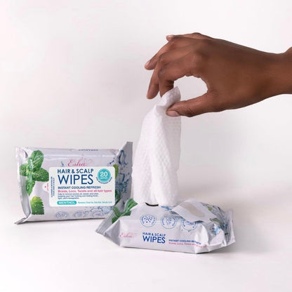 ESHA Hair & Scalp Wipes: Instant Cooling Refresh For Braids (20 Sheets)