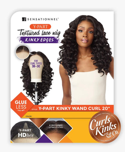 SENSATIONNEL Synthetic Curls Kinks N Co Glueless Kinky Edges - Y-PART KINKY WAND CURL (20"-24")