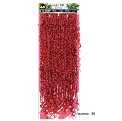 Mayde Beauty Synthetic Crochet Braids - 4X Modern Soft Boho Twist 22”
