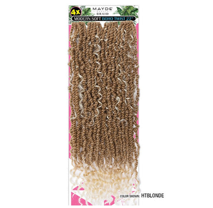 Mayde Beauty Synthetic Crochet Braids - 4X Modern Soft Boho Twist 22”