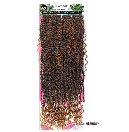 Mayde Beauty Synthetic Crochet Braids - 4X Modern Soft Boho Twist 22”