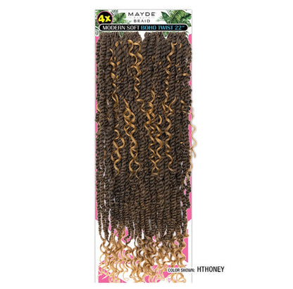 Mayde Beauty Synthetic Crochet Braids - 4X Modern Soft Boho Twist 22”