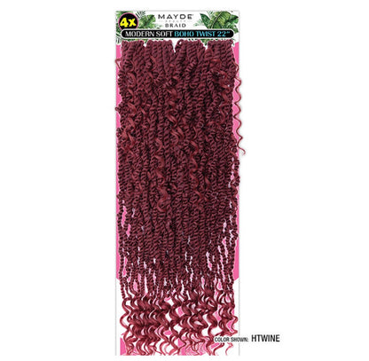 Mayde Beauty Synthetic Crochet Braids - 4X Modern Soft Boho Twist 22”