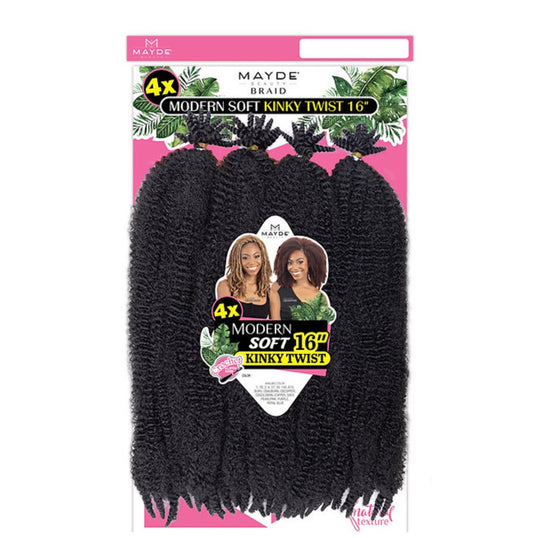 Mayde Beauty Synthetic Crochet Braids - 4X Modern Soft Kinky Twist 16"