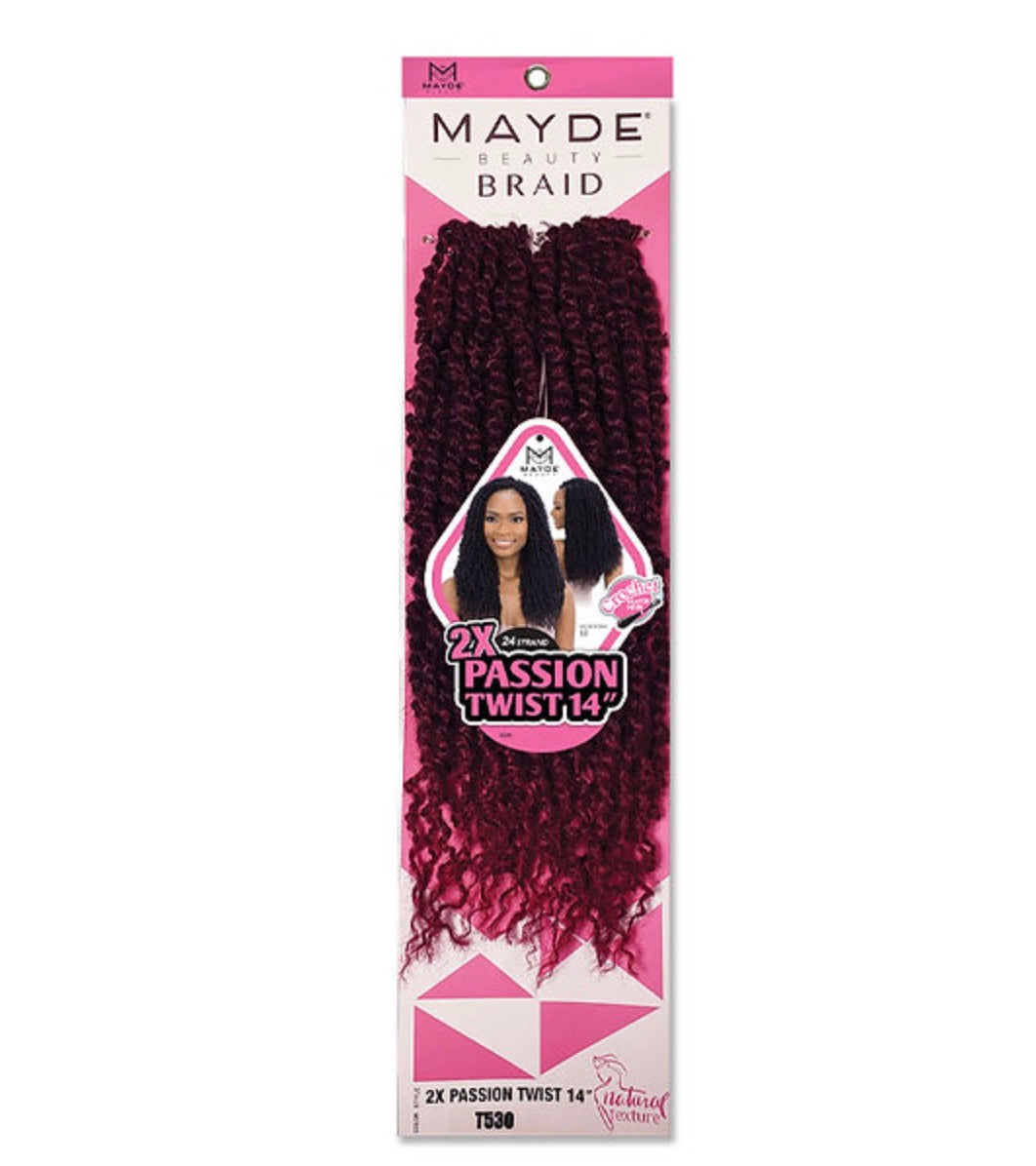 Mayde Beauty Synthetic Crochet Braids - 2X PASSION TWIST 14"