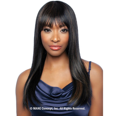 MANE CONCEPT 100% Unprocessed Human Hair Trill Full Wig - Full Bang Straight 22"
