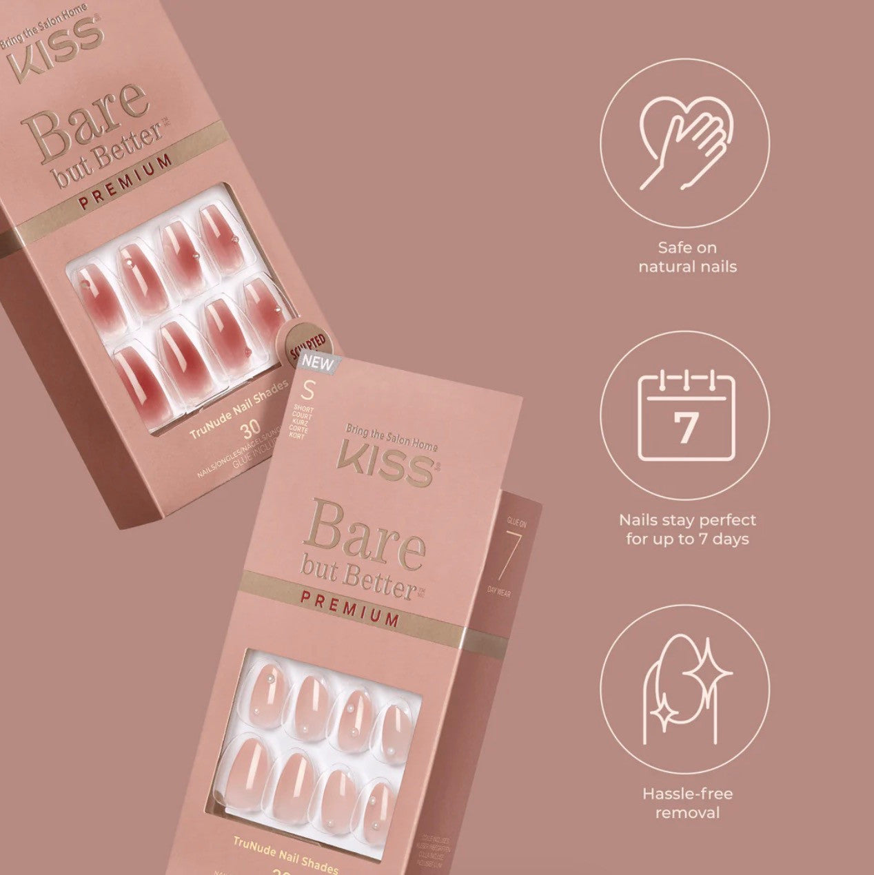 KISS Bare But Better Premium Nails - Shine