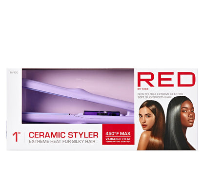 RED Adjustable Heat Ceramic Styler Flat Iron 1"
