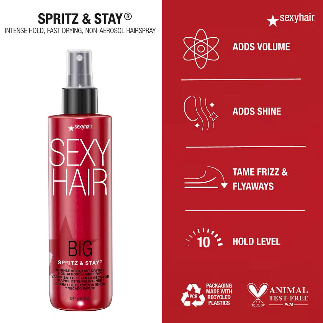 SEXY HAIR Big Sexy Hair Spritz & Stay Fast Dry Non-Aerosol Hairspray (8.5 oz)