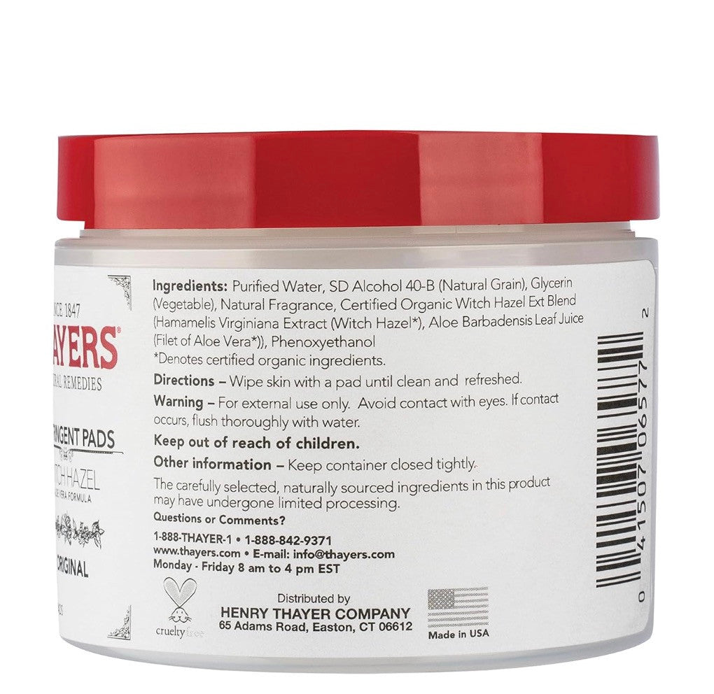 THAYERS Original Witch Hazel Astringent Pads (60ct)