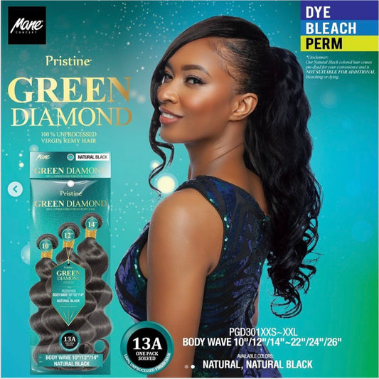 MANE CONCEPT Pristine 13A Green Diamond 100% Unprocessed Hair Multi Pack - Body Wave