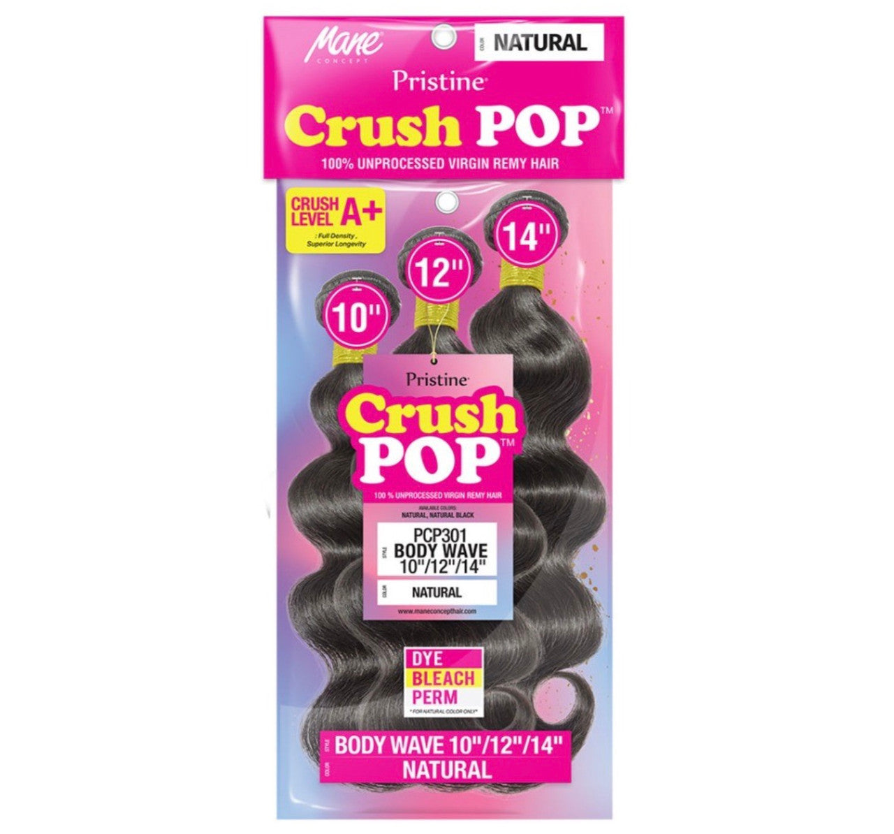 MANE CONCEPT Pristine A+ Crush Pop 100% Unprocessed Hair Multi Pack - Body Wave