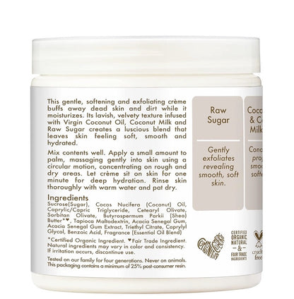 SheaMoisture 100% Extra Virgin Coconut Oil Daily Hydration Creme Sugar Scrub (8 oz)
