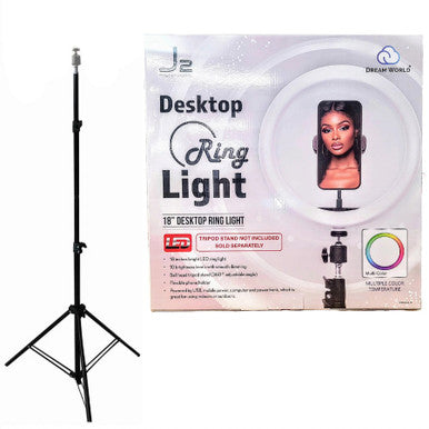 DREAM WORLD J2 18" Desktop Ring Light with Light Stand