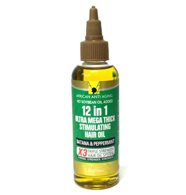 African Anti Aging 12 In 1 Batana & Peppermint Stimulating Hair Oil (3.38 oz)