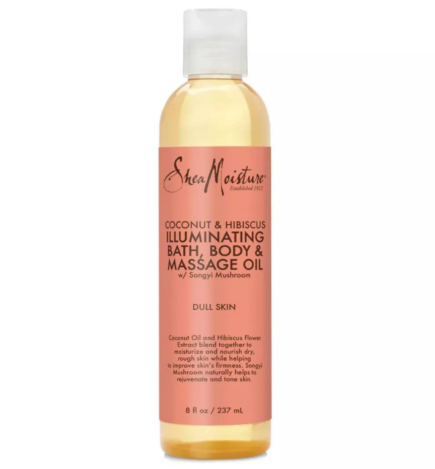SheaMoisture Coconut & Hibiscus Illuminating Bath Body and Massage Oil (8oz)