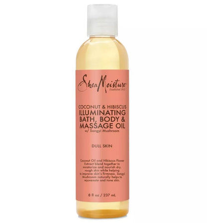 SheaMoisture Coconut & Hibiscus Illuminating Bath Body and Massage Oil (8oz)