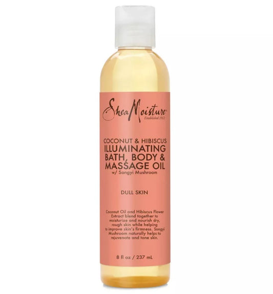 SheaMoisture Coconut & Hibiscus Illuminating Bath Body and Massage Oil (8oz)