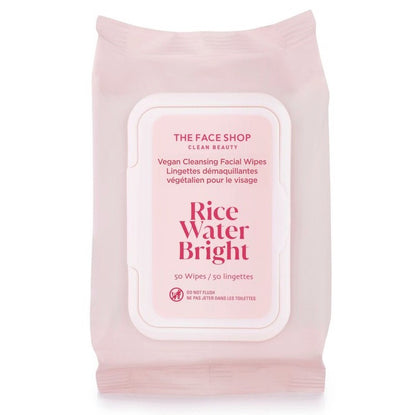 THE FACE SHOP Rice Water Bright Cleansing Facial Wipes, Vegan (50CT)