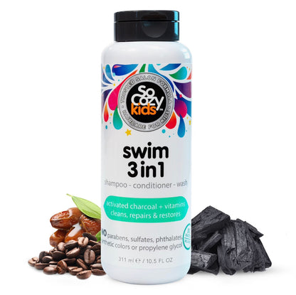 SO COZY Swim 3-in-1 Shampoo Conditioner Body Wash for Kids (10.5oz)