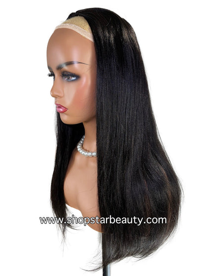 15A PINK LEMON GOLD 100% Human Hair Half Wig H-YAKI