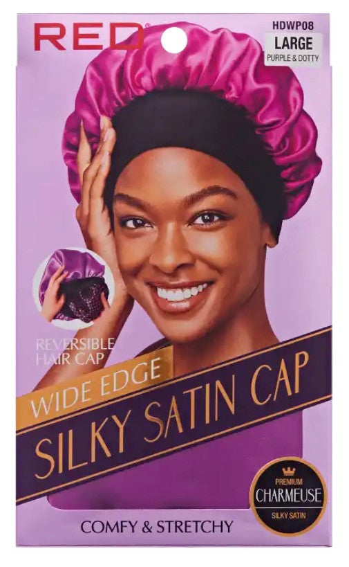 RED Reversible Silky Satin Hair Cap