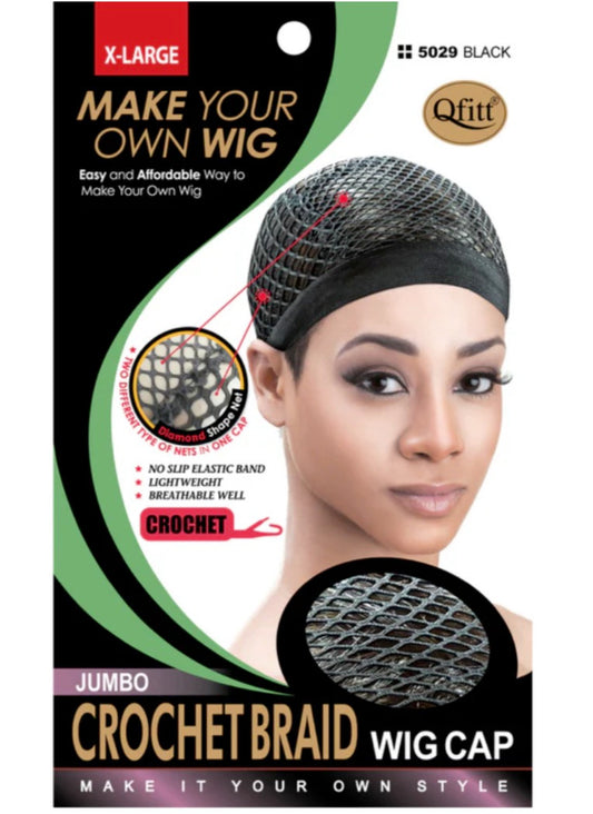QFITT Crochet Braid Wig Cap (Black)