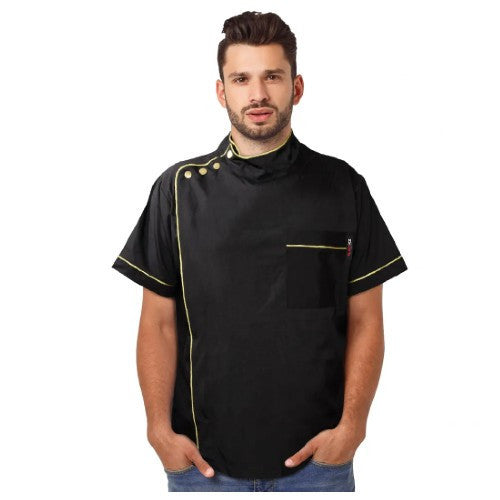 Black Ice Professional Chic Black Barber Jacket (Medium)