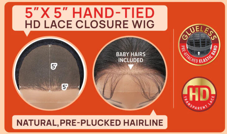OUTRE Synthetic 5x5 Lace Closure Wig - HHB-Glam Curls 24"