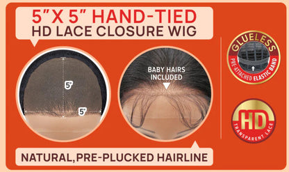 OUTRE Synthetic 5x5 Lace Closure Wig - HHB-Glam Curls 24"