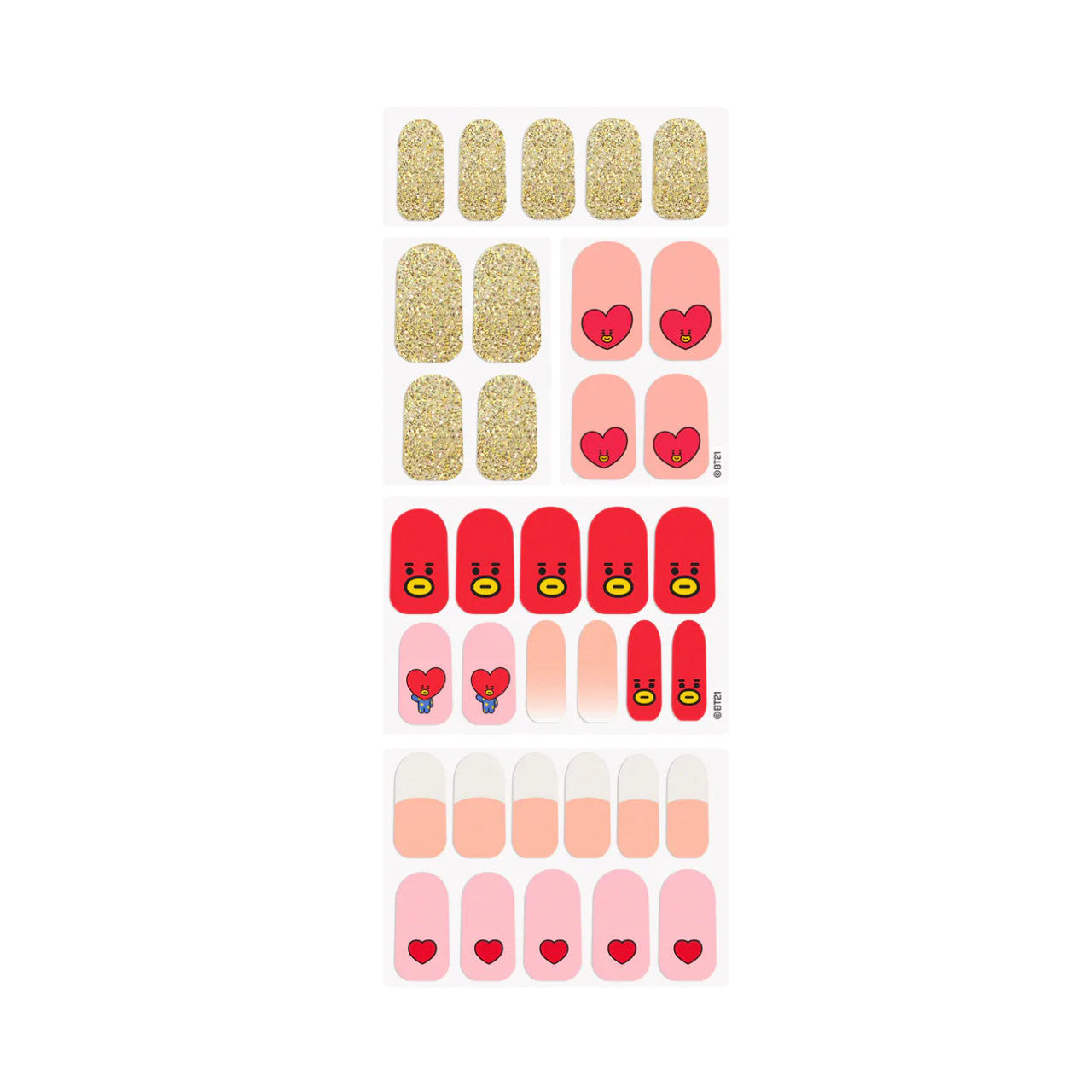 THE CREME SHOP BT21 TATA Galactic Love Gel Nail Strips (Set of 35)